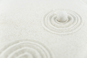 White sand representing peace and calmness